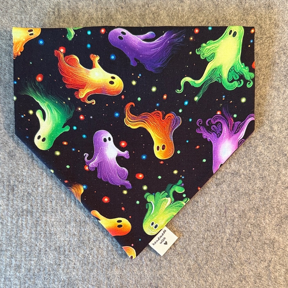 Spooky Ghost Print Scrunchie Dog Bandana